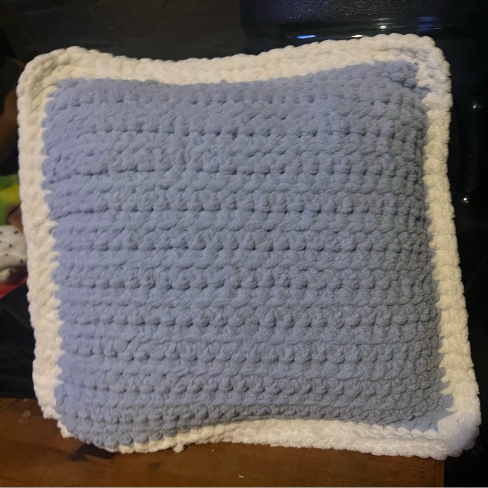 Blue crocheted pillows 12 inch